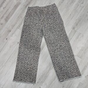 SHEIN Leopard Print Ankle Jeans